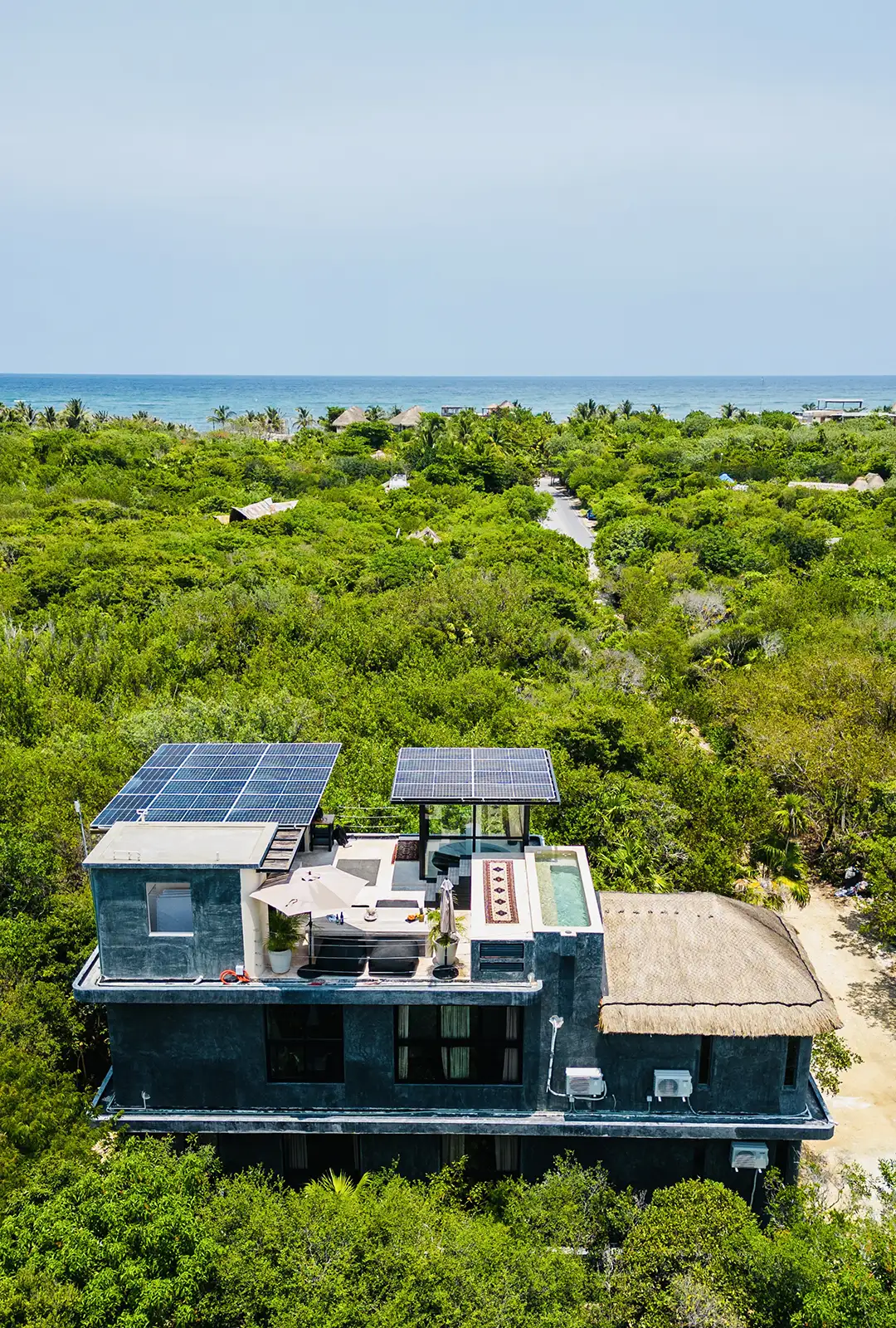 Arial overview of the Tulum house.