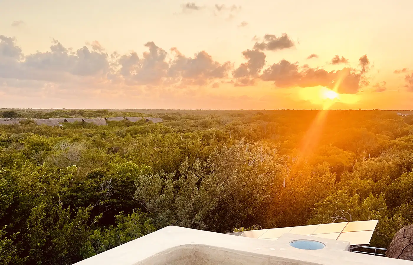 Sunset from the top of the Tulum House